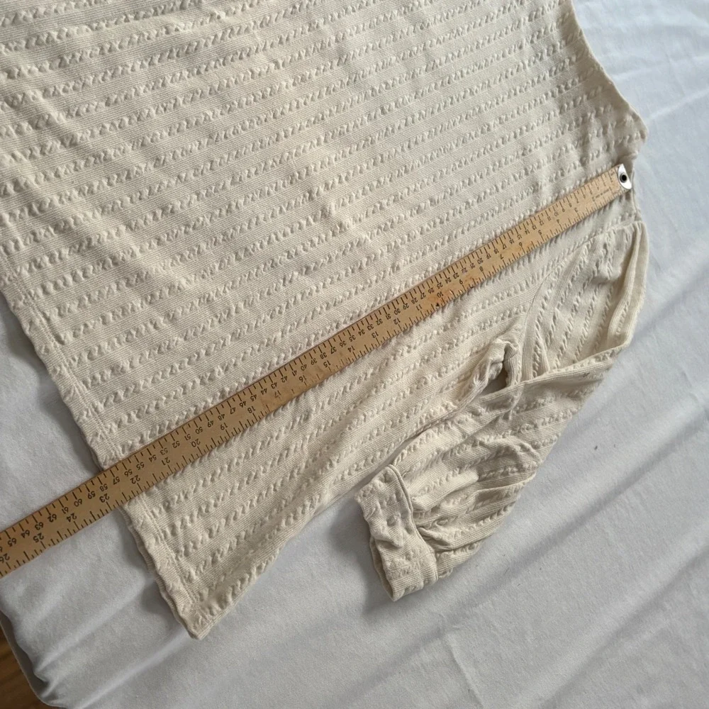 Talbots Petite Mock Neck Textured Knit Top Cream 3/4 Sleeve LP - Picture 6 of 8
